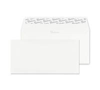 Blake Premium Business DL 110 x 220 mm 120 g/m² Enveloppes Bande Adhésive (37255) Blanc Brillant Tissé - Boîte de 50