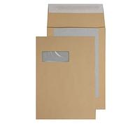 Blake Purely Packaging C4 324 x 229 mm 120 g/m² Enveloppes Pochettes Dos Carton Bande Adhésive Fenêtre (13901MW) Manille - Boîte de 125