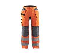 Blaklader 155218115396 Pantalon Artisan Haute Visibilité +Stretch Orange Fluo/Gris Anthracite