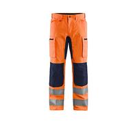 Blaklader 15851811 Pantalon haute visibilité avec extensibilité, Orange/Bleu marine, taille D84