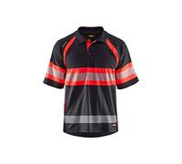 Blaklader 333810519955XXL UV Polo à Haute Visibilité, classe 1, Noir / Rouge, XXL