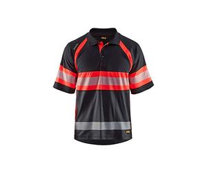 Blaklader 333810519955XXXL UV Polo à Haute Visibilité, Classe 1, XXXL, Noir / Rouge