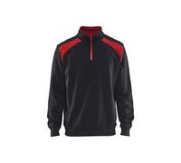 Blaklader 33531158 DEMI-ZIP 2 TONS, noir/rouge, taille XS