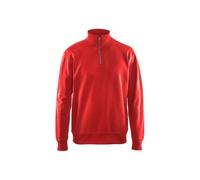 Blaklader 33691158 SWEATSHIRT AVEC DEMI FERMETURE ÉCLAIR, RED, taille XS