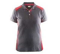 Blaklader 33901050 POLO POUR FEMMES , Gris/rouge, taille XS