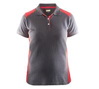 Blaklader 33901050 POLO POUR FEMMES , Gris/rouge, taille XXXL