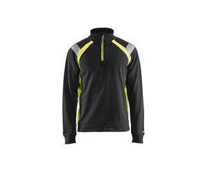 Blaklader 34321158 Sweatshirt avec Demi Fermeture ÉCLAIR, Noir/Jaune, Taille XL