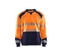 Blaklader 35412528 SWEATSHIRT HAUTE VISIBILITÉ, Orange/Bleu marine, taille M