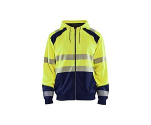 Blaklader 35462528 Pull À Capuche Haute VISIBILITÉ, Jaune/Marine, Taille L