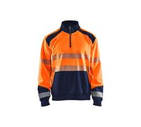 Blaklader 35562528 SWEATSHIRT HAUTE VISIBILITÉ AVEC FERMETURE ÉCLAIR, Orange/Bleu marine, taille XXL