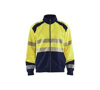 Blakläder Sweatshirt haute visibilité avec fermeture éclair 3558 2528 en deux couleurs, couleur:jaune/bleu marine, taille:L