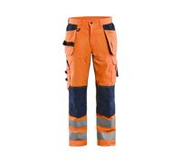 Blaklader Pantalon Artisan Aéré Haute Visibilité +Stretch - Orange Fluo/Marine