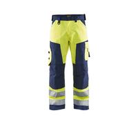 Blaklader Pantalon artisan haute visibilité - Jaune fluo/Marine