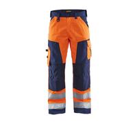 Blaklader Pantalon Artisan haute visibilité - Orange fluo/Marine