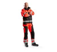 Blaklader Pantalon Artisan haute visibilité - Rouge fluo/Noir