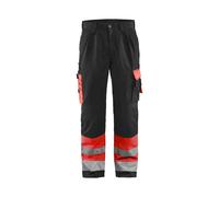 Blaklader Pantalon Artisan Haute Visibilité - Rouge Fluo/Noir