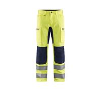 Blaklader Pantalon Artisan Haute-Visibilité +Stretch - Jaune Fluo/Marine
