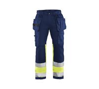Blaklader Pantalon artisan haute-visibilité +stretch - Marine/Jaune fluo
