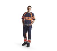 Blaklader Pantalon artisan haute-visibilité +stretch - Marine Orange fluo