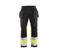 Blaklader Pantalon artisan haute-visibilité +stretch Noir/Jaune fluo - 155818119933