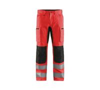 Blaklader Pantalon Artisan haute-visibilité +stretch - Rouge fluo/Noir
