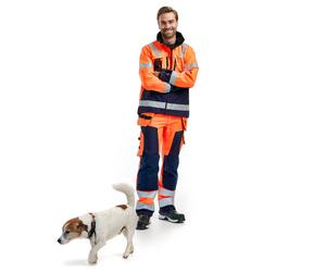 Blaklader Pantalon Artisan Softshell 156725175389 - Orange fluo/Marine