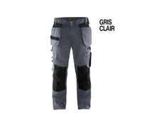 BLAKLADER Pantalon de travail artisan - 1555 - Gris clair / Noir - 50 - Jambes longues