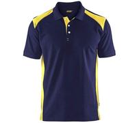 BLAKLADER Polo de travail piqué bicolore - 3324 - Bleu foncé / Jaune - M