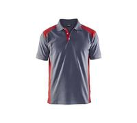 BLAKLADER Polo de travail piqué bicolore - 3324 - Gris clair / Rouge - 4XL
