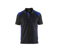 BLAKLADER Polo de travail piqué bicolore - 3324 - Noir / Bleu clair - L