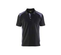 BLAKLADER Polo de travail piqué bicolore - 3324 - Noir / Gris clair - XS