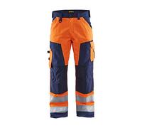 Blakläder 156618115389D88 Pantalon haute visibilité Taille D88 Orange/Bleu Marine