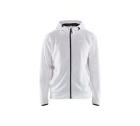 Blåkläder 336325261098XL - Sweat zippé à capuche - XL - Blanc/Gris foncé