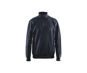 Blakläder 3369115886004XL Sweat col Camionneur Taille avec demi-Zip Bleu Marine Foncé, 4XL