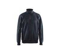 Blakläder 336911588600XXL Sweat col Camionneur Taille avec demi-Zip Bleu Marine Foncé, XXL