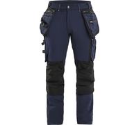 Blaklader 199816448699C48 X1900 Pantalon de Travail Artisanal Extensible 4 Directions, Bleu Marine/Noir, Taille C48