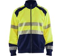 Blakläder Sweatshirt haute visibilité avec fermeture éclair 3558 2528 en deux couleurs, couleur:jaune/bleu marine, taille:S