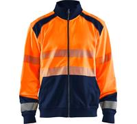 Blakläder Sweatshirt haute visibilité avec fermeture éclair 3558 2528 en deux couleurs, couleur:orange/bleu marine, taille:XL