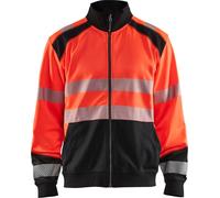 Blakläder Sweatshirt haute visibilité avec fermeture éclair 3558 2528 en deux couleurs, couleur:rouge haute visibilité/noir, taille:XL