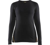 Blakläder® T-shirt thermique ignifugé pour femme, 78% Laine noire 7213 1075, couleur:noir, taille:XL