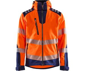 Blakläder veste softshell robuste haute visibilité imperméable, couleur:orange/marine, taille:S
