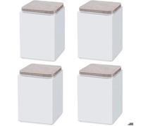 (Blanc 10 cm) 4 pieds de support de meuble, rehausseur autocollant en acier au carbone, carré 6 x 6 cm, pour canapé, lit, meuble TV,