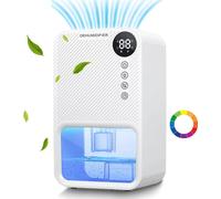 （Blanc，1100ml）Ultra silencieux Déshumidificateur électrique Déshumidificateur portable avec fonction Auto Off Timing 7-LED Light LED Display pour maison cuisine salle de bain chambre à coucher