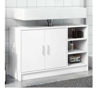 (Blanc)Armoire de rangement contemporain - SIGNOR - Meuble d'évier blanc 90x29x55 cm bois ingénierie 999532