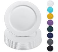 Blanc Assiettes en de 8 pièces 25cm, plates réutilisables, assiettes à salade, bols de pâtes, 3.blanc