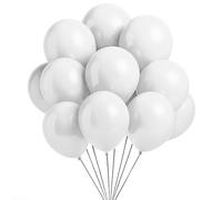 Blanc Ballons 10 Inch Latex Ballons Uni Ballon Hélium pour Joyeux Anniversaire Mariage Anniversaire Bébé Douche Noël Fête Festival Décoration, Romantique Saint Valentin Fête Fournitures, Paquet De 25