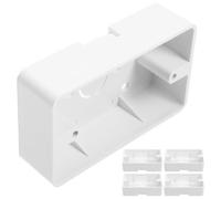 Blanc Boîtier Mural de Prise Électrique en ABS 5 Pièces | Installation Affleurante, Ouvertures Prédécoupées pour Câbles, Usage Maison sur Mur Dur, Accessoire Électrique Externe