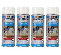 Blanc Brillante Lot 4 Bombes Peinture Spray Aérosol 4X400ml Bois,Métal,Aluminium