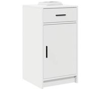 Blanc Buffet de rangement - SOLOMOON - Commode salon - avec tiroir - Blanc 40x40.5x75 cm - Bois d'ingénierie FR7721