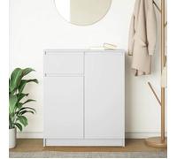 Blanc Buffet de rangement - SOLOMOON - Commode salon - avec tiroir - blanc 71x35x84 cm - bois d'ingénierie FR7475